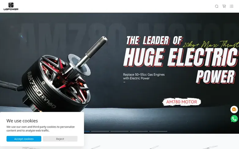 Screenshot of the LIGPOWER homepage