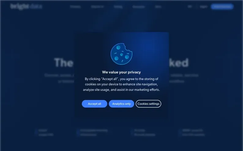 Screenshot of the Bright Data homepage